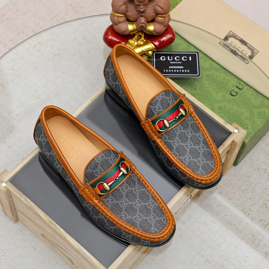 Men's men's shoes 💰420 🆘【GUCCI】Gucci ·🐂里· Hot-selling pea shoes top brand luxury, top quality, the latest fashion pea shoes. The upper is made of original first-layer cowhide. (Full first-layer water-dyed 🐂 leather·inner). The original stylish and stylish soft rubber wear-resistant and non-slip outsole is light and comfortable on the foot, available in 3 colors! Matching code: 38 / 45